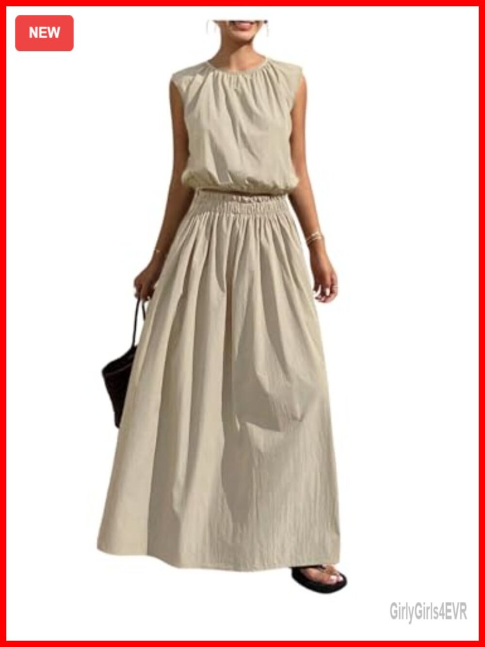 Milumia Women's 2 Piece Boho Crop Tank Top and Maxi Skirt Set